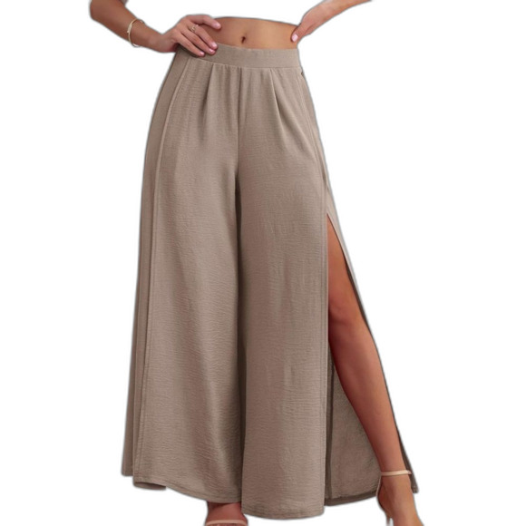 NWT Women’s Wide Leg Split Flowy Pants. Size Large - Picture 3 of 8